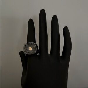 Tous Black and Gold Ring